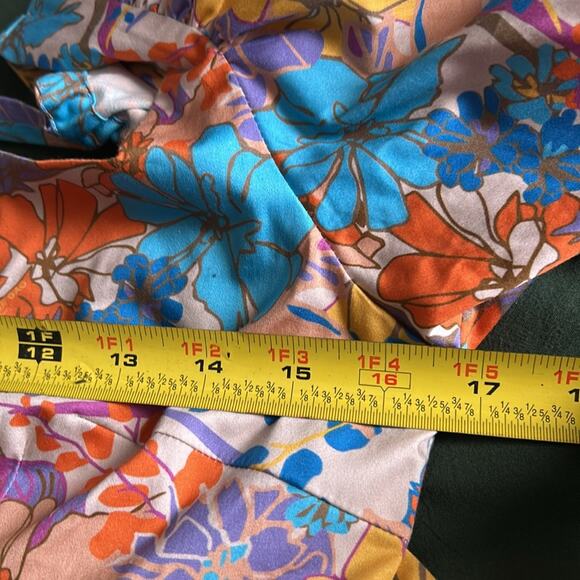 $290 Snow Xue Gao Designer Floral Printed Orange Babydoll Dress NEW Size 6 - Picture 11 of 15